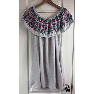 Jennaration Boutique Women's Floral Embroidered Off The Shoulder Dress Size XL